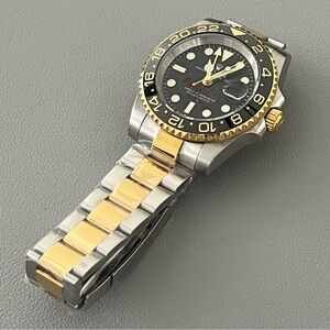 Men’s Luxury GMT Style Automatic Stainless Steel Watch Two Tone Colorway 41mm